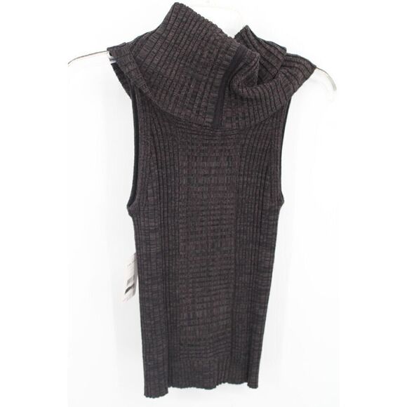 Free People Black Kobi sleeveless Ribbed Sweater Cowl Neck size Medium NWT - Picture 4 of 7